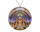 DMCDesigns Notre-Dame Basilica Montreal Ornament - Stunning Holiday Decoration - Unique Canadian Souvenir - Celebrate The Architectural Beauty and Spiritual Essence of Montreal Printed on Both Sides