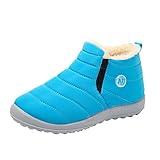 Kids Snow Boots for Boys Girls Winter Shoes Infant Boys Girls Booties Non Slip Cold Weather Warm Shoes Kids Lug Sole Ankle Boots Side Zip Slip on Winter Casual Short Booties Shoes Blue