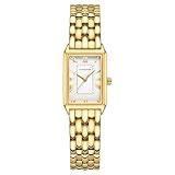 GAOFAN HOUR Gold Watches for Women with Vintage Rectangular Case,White Roman Dial,Stainless Steel Band,Adjustment Tool Included,Water Resistant