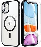 FNTCASE for iPhone 11 Case Clear: Support Magnetic Charging Military Grade Drop Protection Anti Yellowing Cell Phone Cover - Rugged Durable Shockproof Protective Bumper - 6.1 Inch