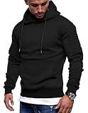 COOFANDY Men's Workout Hoodie Gym Sport Sweatshirt Athletic Pullover Casual Fashion Hooded With Pocket (.Black, Medium)