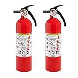 Kidde Fire Extinguisher for Home, 1-A:10-B:C, Dry Chemical Extinguisher, Red, Mounting Bracket Included, 2 Pack