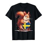 Sweden Flag Squirrel Sverige Swedish Pride Swedish Roots T-Shirt