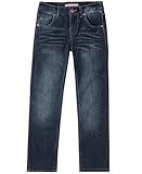 Tommy Hilfiger Boys' 5-Pocket Stretch Slim Straight Leg Denim Jean, Zipper Closure, Kent, 16