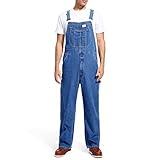 HISEA Men's Denim Bib Overall, Mens Relaxed Fit Overall Midweight Workwear with Adjustable Straps and Convenient Tool Pockets