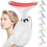 Facial Massager Red-Light-Therapy-for-Face and Neck, Face 𝖲 culpting Wand with 7 Color (White)