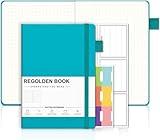 Regolden-Book Dotted Journal Dot Grid Journals A5, Thick Paper Dotted Hardcover Notebooks for School/College/Work/Office/Business, 176 Pages 8.5x5.5 (Teal)