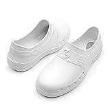 Women Slippers, Non Slip Work Shoes, Waterproof, Oil Resistant and Anti-Static, Suitable for Hospital, Nurses, Kitchen, Healthcare Or Home Use White