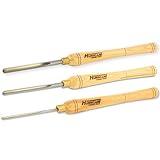 Hurricane Turning Tools, HSS, 3 Piece Spindle Gouge Set (1/4", 3/8" and 1/2" Flute), Standard Series Woodturning Tools