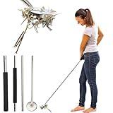 Frebuta Magnetic Sweepers Long Handle,32"to 61" Magnetic Pickup Tool Heavy Duty Splice Extension Pole Stainless Steels Thickened Pipe Sturdy Durable Nail Magnet Stick for Yard Safely Retrieve Screws