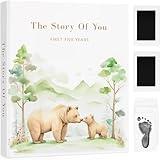 Baby Memory Book for Boy or Girl and 2 Ink Pads Kit, Baby Book Keepsake First 5 Years, Gender Neutral Baby Scrapbook, Baby Journal, Baby Photo Album, Pregnancy Journal and Baby Milestone Book