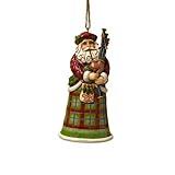 Jim Shore Heartwood Creek Scottish Santa Stone Resin Hanging Ornament, 4.75”, Christmas