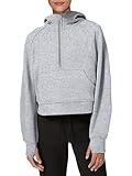 LASLULU Womens Cropped Hoodies Sport Athletic Zip Up Hoodie Sweater Fleece Lined Sweatshirt Long Sleeve Pullover Fall Fashion 2024 Pockets(Light Grey Small)