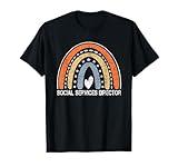 Vintage Rainbow Job Worker Funny Social Services Director T-Shirt