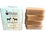 NULUV Goat Milk Bar Soap, Powerful Natural Skin Cleanser for All Skin Types, Handmade, Ecofriendly (Angel Baby, Pack of 4)