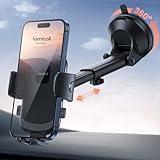 Lamicall Car Phone Holder - [Strongest Military-Grade Suction Cup] 360° Rotation Phone Holders for Your Car Quick Release Adjustable Car Phone Mount Dashboard for iPhone 16 Galaxy Smartphone Truck