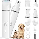 Veeconn Dog Clippers Grooming Kit Hair Clipper-Low Noise Paw Trimmer- Rechargeable - Cordless Quiet Nail Grinder Shaver for Cats and Other Pets