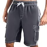 Kanu Surf Men's Standard Barracuda Swim Trunks (Regular & Extended Sizes), Charcoal, XX-Large