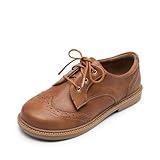 DREAM PAIRS Boys Girls Dress Shoes Kids School Uniform Formal Casual Oxfords for Toddler Little Kid,Size 6 Toddler,Brown,SDOX2401K