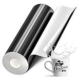 EPRCUT Black Vinyl for Cricut Machine, Silhouette Cameo, 12" x 50FT Black Permanent Vinyl for Christmas Decorations Outdoor, Glossy Black Adhesive Vinyl Roll for Party Signs, Car Decals, Wall Stickers