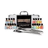 Smokehouse by Thoughtfully, BBQ Grilling Case and Rubs Gift Set, Vegan and Vegetarian, Includes Case, Spatula, Tongs, 18 Rubs, Salts and Seasonings