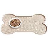 PWTAA Dog Food Mat Anti-Slip Silicone Dog Bowl Mat Thicker Pet Placemat Waterproof Cat Feeder Pad with Raised Edge Puppy Kitten Feeding Mats Suitable Small Medium-Sized Dogs Cats Eating Tray