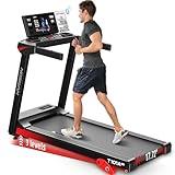 HARISON Treadmill for Home with 3.0HP Running Machine with 300 lbs Weight Capacity, Bluetooth Speaker, 17.72" Wide Tread Belt