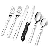HIWARE 48-Piece Silverware Set with Steak Knives for 8, 18/8 Stainless Steel Flatware Cutlery Set For Home Kitchen Restaurant Hotel, Kitchen Utensils Set, Mirror Polished, Dishwasher Safe