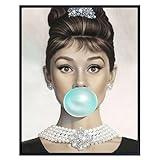 Vintage Pop art Wall Decor 11x14 - Audrey Hepburn Art for Women - Wall Art Gifts for Women - Pop art Poster - Woman Wall Decor - Retro Decor for Women - Chic Home Decor - Retro style - Unframed LARGE