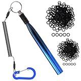 TRUSCEND Gradient Fishing Wacky Rig Tool with Silicone O Rings 210Pcs for 3"-4" and 5"-7" Fishing Worm Lures, Ultra-Smooth Downriggers Tube for Easy Installation and Great Protection of Stick Bait