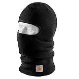 Carhartt Mens Knit Insulated Face Mask Cold Weather Hat, Black, One Size US