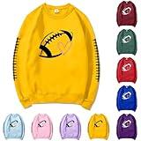 Football Sweatshirts for Women Funny Graphic Hoodies Pullover 2025 Crewneck Long Sleeve Mama Shirts Soccer Outfits Oversized Cute Fall Sports Fan Tops Casual Soft Teen Girls Pullovers Clothing Yellow