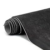 RadiantDecor Premium Black Suede Fabric Wrap - 12x60 inch Suede Wrap for Car Interior - Self-Adhesive Microfiber and Synthetic Leather, Stretchable Interior Film for Car and Home Decor