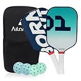 Ailanfei Pickleball Paddles Set of 2，Meet USAPA Official Requirement Fiberglass Lightweight Pickle Ball Paddles，2 Pickleball Rackets,4 Balls and 1 Portable Carry Bag for Kids Adults Begin Professional