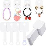 500 Pcs Necklace Display Cards Self-Adherent Jewelry Packaging Card Kraft Keychain Display Card Hanging Bracelet Card Holder for Choker Earring Hairband Displaying Small Business Supplies (White)