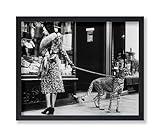 Poster Master Vintage Cheetah Who Shops Poster - Retro Window Shopping Print - Fashion Art - Gift for Men, Women & Fashionista - Chic Decor for Living Room, Bedroom or Office - 11x14 UNFRAMED Wall Art