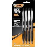 BIC Glide Black Retractable Ballpoint Pens, Medium Point (1.0mm), 4-Count Pack, Ultra Smooth Writing Black Pens