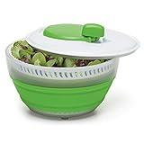 Prepworks by Progressive 3 Quart Space Saving Folding Collapsible Drainer, & Colander for Salad Preparation and Food Washing (Green)