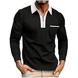 Mens Zipper Polos Shirts Long Sleeve Lightweight Golf Shirts Casual Collared Athletic Polos T-Shirts Gym with Pocket