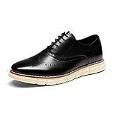 Bruno Marc Men's Crossflex Dress Sneakers Wingtip Derby Casual Oxford Formal Shoes,Size 11,Black-Wing,GRANDWING