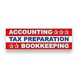 ACCOUNTING TAX PREP & BOOKKEEPING Vinyl Banner (Size Options) Medium - 30x96