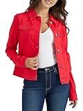 Wrangler Authentics Women's Stretch Denim Jacket, Red, X-Large