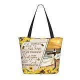 VelumVista Bible Tote Bags For Women Christian Tote Bag Religious Grocery Bag With Zipper For Mothers Day Church Gifts