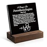 Juoqg A Prayer for Anesthesiologists Acrylic Sign with Wooden Stand, Thank You Gift Appreciation Gift for Anesthesiologists, Physician Anesthesiologist's Week Gift, Anesthesiology Graduation Gift