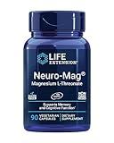 Life Extension Neuro-mag Magnesium L-threonate, Magtein, Magnesium Supplement, Brain Health, Memory & Attention, Gluten Free, Vegetarian, Non-GMO, 90 Vegetarian Capsules