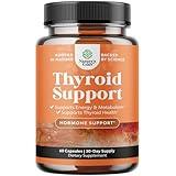 Herbal Thyroid Support Complex - Potent Kelp Iodine Supplement with L Tyrosine, Bladderwrack, Selenium & Pure Ashwagandha for Hormone Balance - Mood & Energy Dietary Pills - 60 Capsules