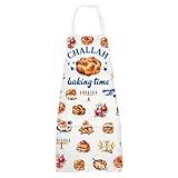 G2TUP Challah Bread Kitchen Apron Happy Challah Days Gifts Hanukkah Apron Shabbat Jewish Holiday Gifts (baking time)