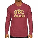 Campus Colors NCAA MVP Adult Long-Sleeve Shirt - Cotton & Polyester - Durable and Lightweight - Stylish Comfort for Game Days (USC Trojans - Cardinal, Large)