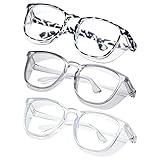 konqkin Safety glasses Goggles Nurses Protective Eyewear - Anti Fog Square Frame Stylish Clear Glasses for Women Men (gery clear douhua)