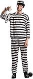 Forum Novelties Mens Adult Prisoner Sized Costumes, Black/White, Standard US